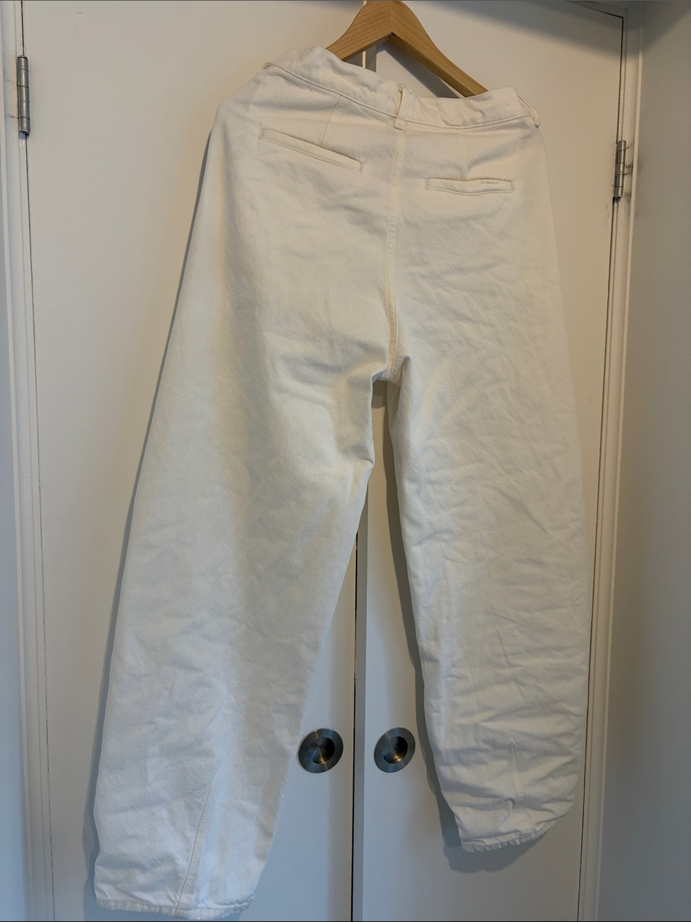 Arket White Denim Barrel Leg Pants